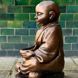 Japanese Buddha With Pot Statue Concrete Sculpture Outdoor Asian Figurine Cement Decoration Lover Gift Handmade - thumbnail 4