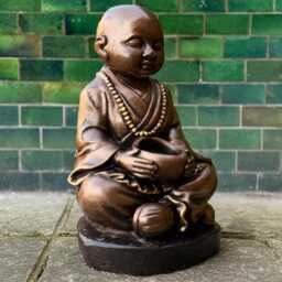 Japanese Buddha With Pot Statue Concrete Sculpture Outdoor Asian Figurine Cement Decoration Lover Gift Handmade - thumbnail 3