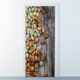 Coffee Beans Wall Decal, Sticker, Door Decor, Coffe Kitchen Mural, Cover, Wrap Home Decor - thumbnail 2