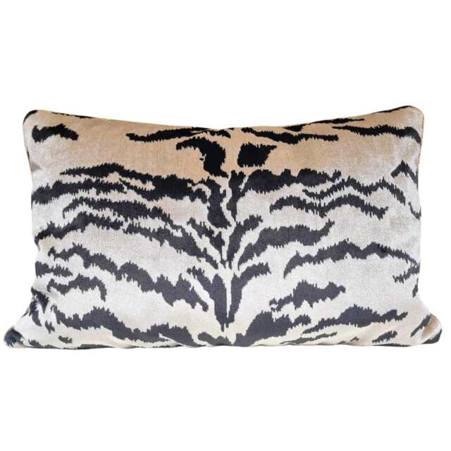 Decorative Pillow Case Sand Velvet Luigi Bevilacqua Fabric Tigre Pattern - Made in Italy - image 1