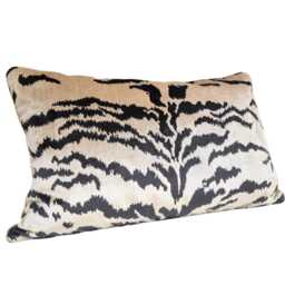 Decorative Pillow Case Sand Velvet Luigi Bevilacqua Fabric Tigre Pattern - Made in Italy - thumbnail 3