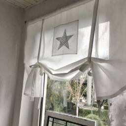 Roman Blind Star Curtain Drapery Shabby Chic Vintage Country House - thumbnail 2