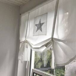 Roman Blind Star Curtain Drapery Shabby Chic Vintage Country House - thumbnail 3
