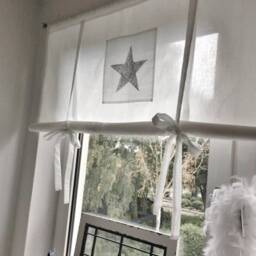 Roman Blind Star Curtain Drapery Shabby Chic Vintage Country House - thumbnail 4
