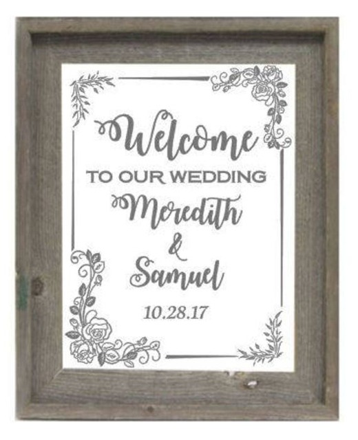 Personalized Barnwood Wedding Mirror, Large Custom Engraved Etched Frame Mirror - image 1