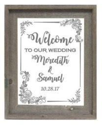 Personalized Barnwood Wedding Mirror, Large Custom Engraved Etched Frame Mirror - thumbnail 1