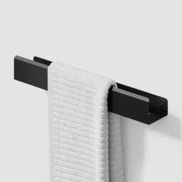 Black Towel Holder Steel Bathroom Rack, 50cm-19.68 - thumbnail 1