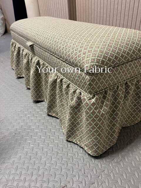 storage Bench in Your Own Fabric With Wooden Legs & Decorative Skirting - image 1