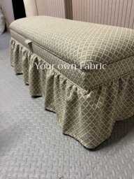 storage Bench in Your Own Fabric With Wooden Legs & Decorative Skirting - thumbnail 1