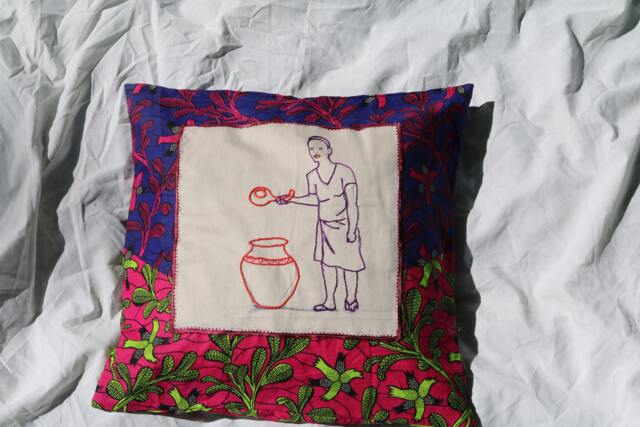 African Embroidered Pillows - image 1