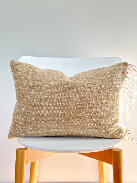 Brown Tribal Hemp Hand Woven Natural Dye Color Pillow Cover - image 1