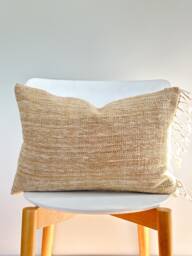 Brown Tribal Hemp Hand Woven Natural Dye Color Pillow Cover - thumbnail 1