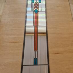New Art Deco Mirror 21x91cm. Burned Orange, Teal & Peach. Special Introductory Price - thumbnail 4