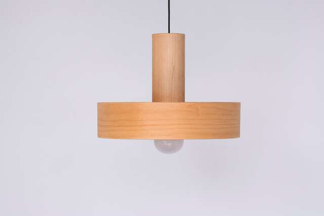 Mid Century Maple Wood Pendant Light, Japandi Dining Chandelier & Kitchen Island Light - image 1