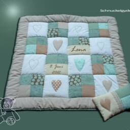 Crawling Blanket With Name, Baby Blanket, Crawling Name + Pillow Lena Patchwork Personalized - thumbnail 2