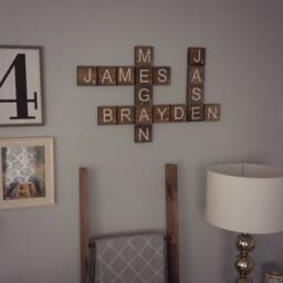 "Scrabble Tile Wall Art/Tiles Custom Colors/ 3.5""x3.5" - thumbnail 2