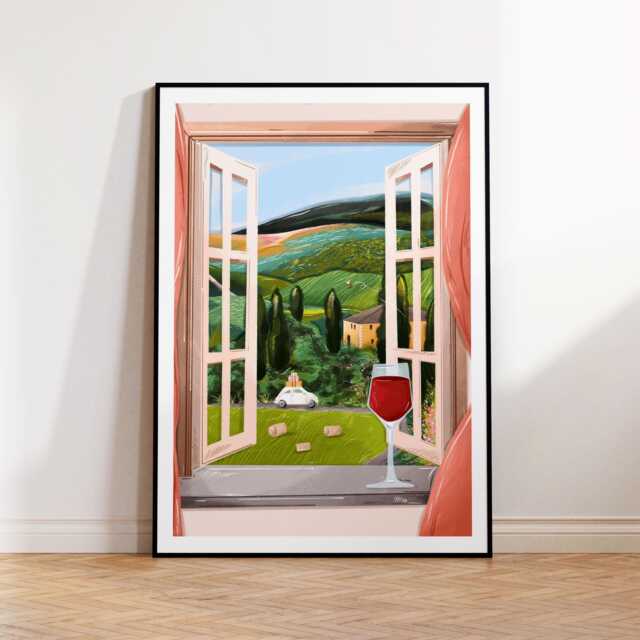 Tuscany Italy Art Print, Art, Print, Travel Poster, Art Travel Print - image 1