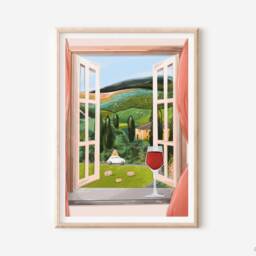 Tuscany Italy Art Print, Art, Print, Travel Poster, Art Travel Print - thumbnail 2