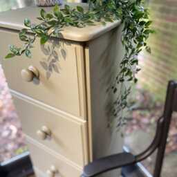 Hand Painted Green Chest Of Drawers Solid Wood, Children's Room Decor - thumbnail 2
