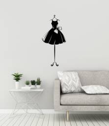 Dress Studio Vinyl Wall Decal Ball Gown Short Mannequin Ballerina Girl Stickers Mural - #2949Di - thumbnail 1