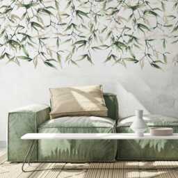 Dizzy Duck Bamboo Leaves Wall Decal Border - Easy To Apply Peel & Stick Green Forest Stickers For Nursery Decoration Decor - thumbnail 1