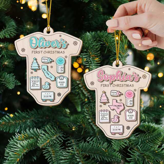 Personalized Baby's First Christmas Ornament, New Baby Ornament 2025 Custom Name, Newborn Keepsake - image 1