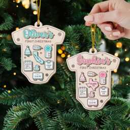 Personalized Baby's First Christmas Ornament, New Baby Ornament 2025 Custom Name, Newborn Keepsake