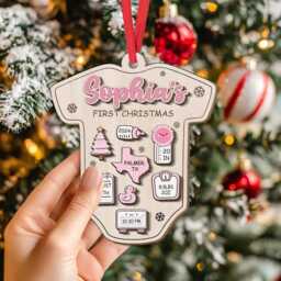 Personalized Baby's First Christmas Ornament, New Baby Ornament 2025 Custom Name, Newborn Keepsake - thumbnail 2