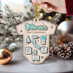 Personalized Baby's First Christmas Ornament, New Baby Ornament 2025 Custom Name, Newborn Keepsake - thumbnail 3