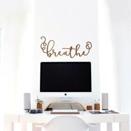 Breathe Quote Vinyl Wall Decal - Laptop, Office, Dorm Decor - thumbnail 3