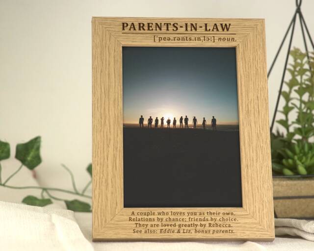 Parents-In-Law Gift - Definition Of Parents in Law Engraved Personalised Photo Frame - image 1