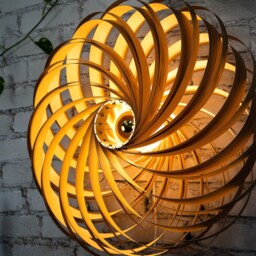 Wall Decor Art Light. Hand Made Wooden Lamp From Germany. Oliv-Ash Wood - thumbnail 3