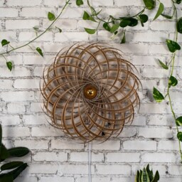 Wall Decor Art Light. Hand Made Wooden Lamp From Germany. Oliv-Ash Wood - thumbnail 2