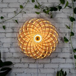 Wall Decor Art Light. Hand Made Wooden Lamp From Germany. Oliv-Ash Wood - thumbnail 1