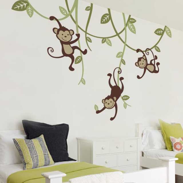 Monkey Vines Wall Decal Nursery Decor, Kids Room Decals - image 1
