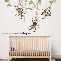 Monkey Vines Wall Decal Nursery Decor, Kids Room Decals - thumbnail 3