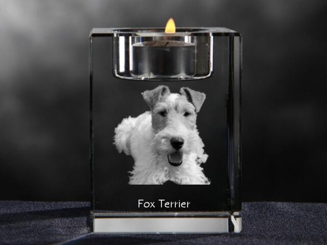 Fox Terrier, Crystal Candlestick With Dog, Souvenir, Decoration, Limited Edition, Collection - image 1