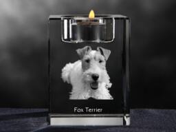 Fox Terrier, Crystal Candlestick With Dog, Souvenir, Decoration, Limited Edition, Collection - thumbnail 1