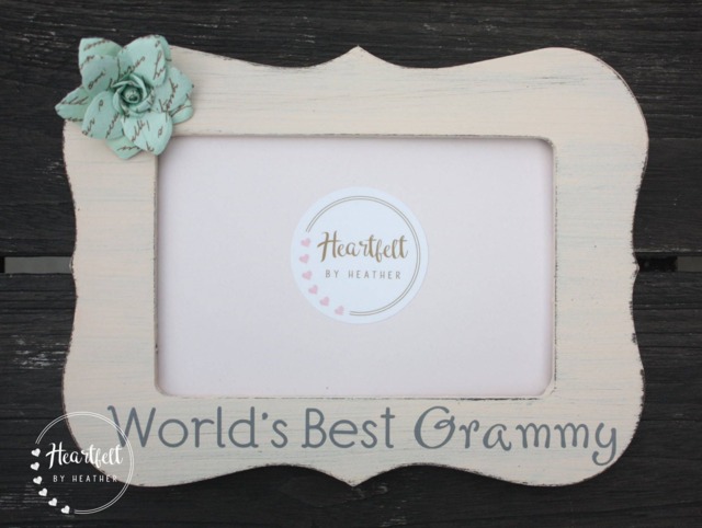 Hand-Painted Grammy Picture Frame - Custom Wood With Flower - image 1