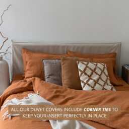 Brown Linen Duvet Cover Set Organic Twin, Queen, King Bedding, Weighted Blanket Cover, Shams, Hemp Quilt - thumbnail 3