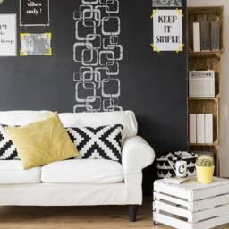 Retro Square Wall Stencil Reusable Plastic Template For Mid-Century Decor - thumbnail 3
