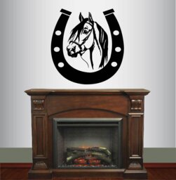 In-Style Decals Wall Vinyl Decal Home Decor Art Sticker Horse Shoe Head Western Animal Bedroom Living Room Mural Unique Design 188 - thumbnail 1