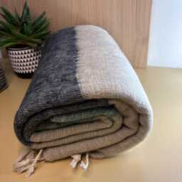 Hand-Loomed Himalayan Yak Wool Throw Blanket Sherpa Travel Wrap M13 - thumbnail 4