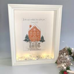 Gingerbread House Pebble Art Family Christmas 2024 Picture Frame Keepsake Xmas Decorations Personalised Wife Gift - thumbnail 2