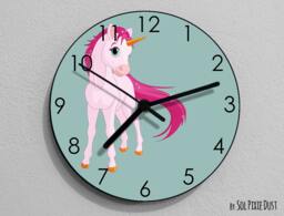 Unicorn Wall Clock - Kids Nursery Room, Teens Baby Room