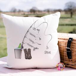 Fishing Cushion, Pillow, Gift, Fisher Gift, Gift For Him, Lover, Fisherman, Fisher, Fishing - thumbnail 3