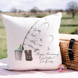 Fishing Cushion, Pillow, Gift, Fisher Gift, Gift For Him, Lover, Fisherman, Fisher, Fishing - thumbnail 2