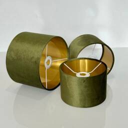 New Luxury Premium Quality Sage Glamour Velvet Fabric With Brushed Metallics Lining Lamp Shade Pendant Light in Multi Sizes - thumbnail 3