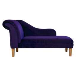 Amethyst Velvet Large Chaise Longue - Deluxe Purple Indoor Lounger Handmade in Britain - thumbnail 3