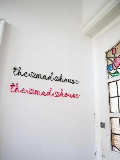 The Mad House Wire Wall Sign - Handmade Words Hallway Or Entry Decor Unique Home Accent Thoughtful Gift Idea - image 1